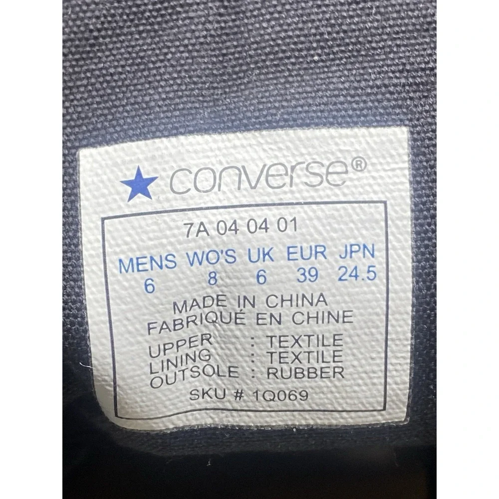 Converse Chuck Taylor All Star Black Shoes Flames Sneakers Grunge Men's Size 6